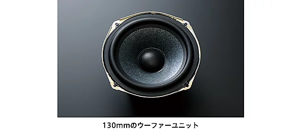 ソニー独自の「セルラーコーン」素材を採用した、130mmのウーファーユニット